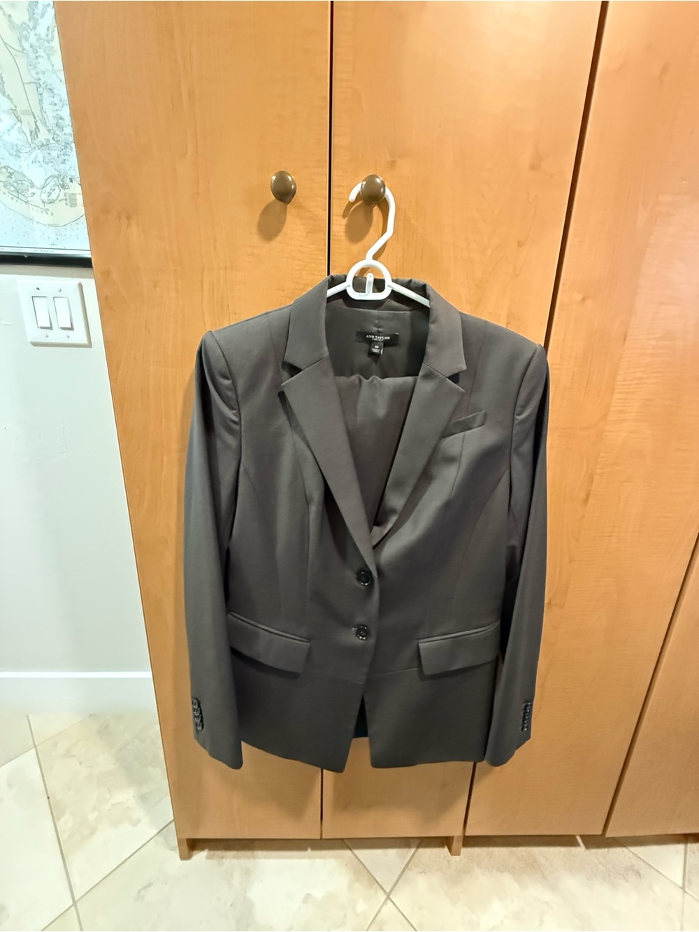 Ann Taylor Women's taupe Two-Button suit